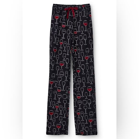NWT Soft Surroundings Wine Glass Print Sleep Pants Size PL petite large - Picture 3 of 5